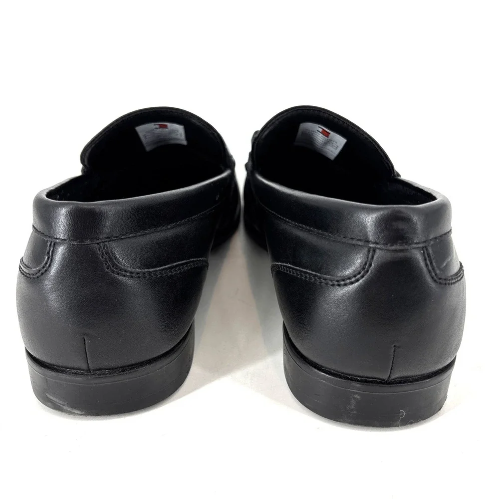 Tommy Hilfiger Jackal Men's‎ 11 Black Faux Leather Moc Toe Loafer Shoe